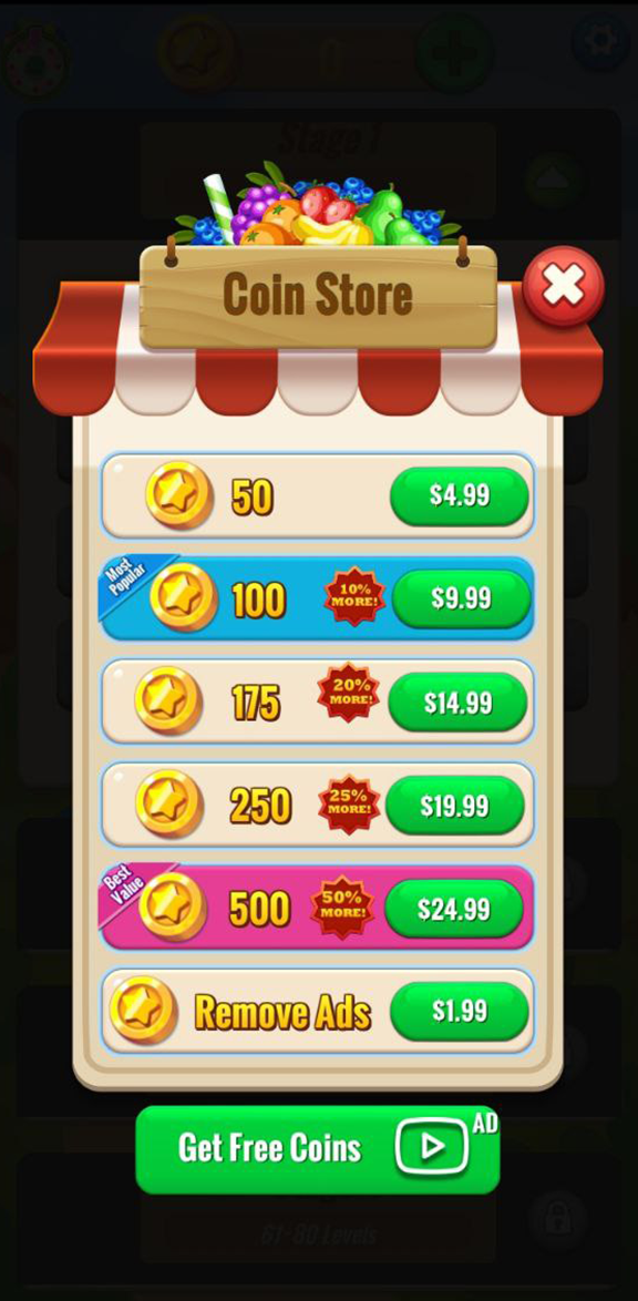 Juice Pop Screenshot — Interface