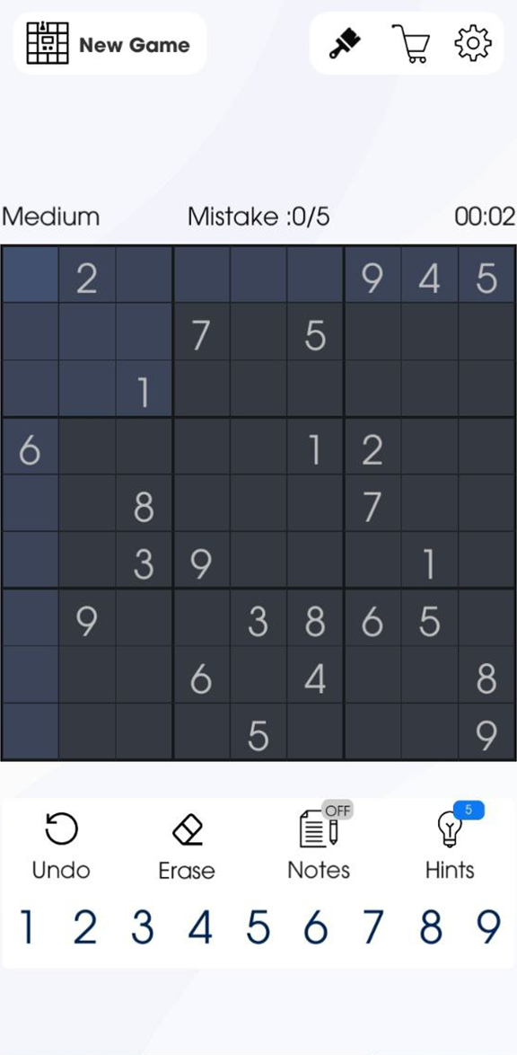 Sudoku Screenshot — dunkles Thema