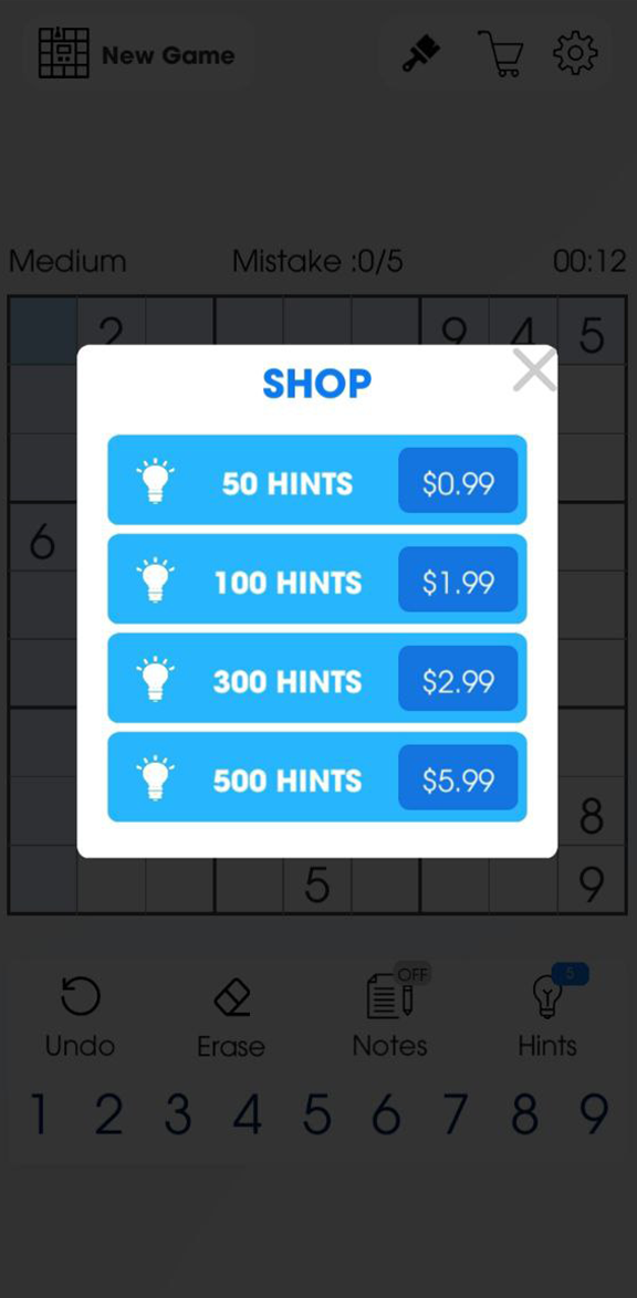 Sudoku Screenshot — Fehler und Konflikthervorhebung